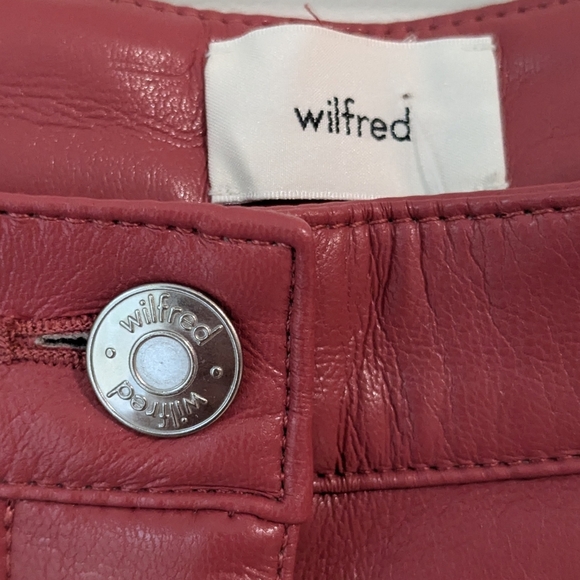 Wilfred Melina Vegan Leather Pant In Rosy Red - Picture 5 of 8